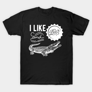 I Like Beer and crocodile t shirts for menwomen  Alligator T-Shirt